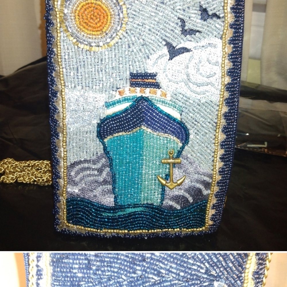 Mary Frances Crossbody Phone Bag Featuring On Board & Midnight Cruis